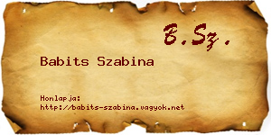 Babits Szabina névjegykártya