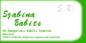 szabina babits business card